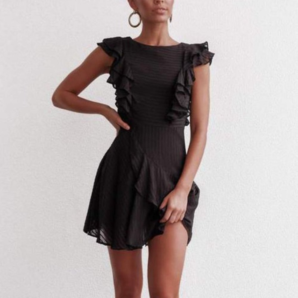 LAST Ruffle Detail Little Black Dress